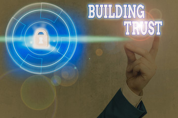 Word writing text Building Trust. Business photo showcasing activity of emerging trust between...