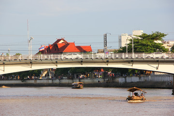 Travel Ship on Mae Ping River in Chiangmai city Thailand