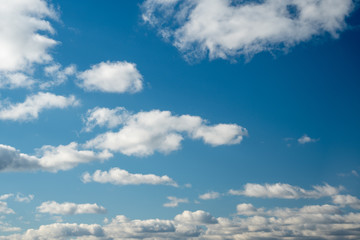Blue sky with clouds from airplane