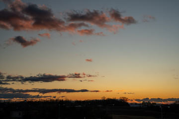 Sunset evening clouds on sky