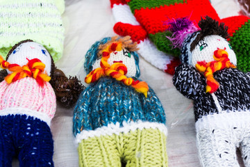 Knitted puppets as christmas gifts