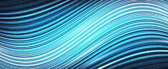 Waving Speed Line on Technology Microchip Background,Hi-tech Digital and Internet Concept design,Free Space For text in put,Vector illustration.