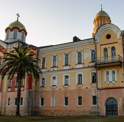 Fototapeta na wymiar Abkhazia is an ancient monastery with unique beauty architecture