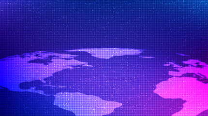 Digital Network Global Technology Background,Connection and Communication Concept design,Vector illustration.