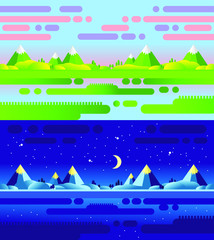 lake and mountains 
