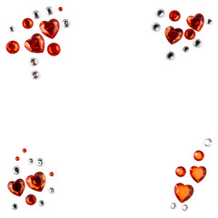 Hearts. Decorative stickers isolated on white background.