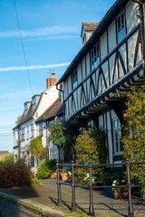A picturesque group of idyllic cottages near Abbey Mill in the town of Tewkesbury, Gloucestershire, Severn Vale, UK