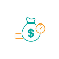 Quick and easy loan icon design. Fast money providence symbol. Vector illustration