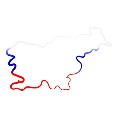 Slovenia coloring the contour map. Vector background. Outline
