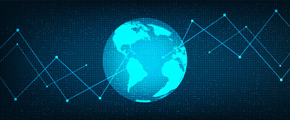 Digital Security Network on Global Technology Background,Connection and Communication Concept design,Vector illustration.