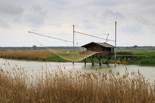 Capanno da pesca nel delta del Po