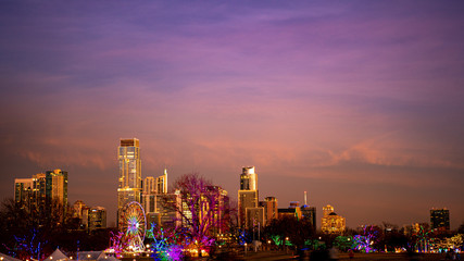 The skyline in the city of Austin.