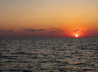 Black Sea of Sochi sunset on a hot summer day