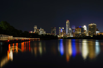 Downtown Austin sits on the banks of Lady Bird Lake. 