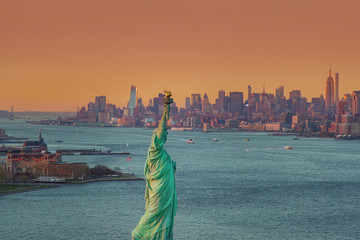 Statue of Liberty with New York City in Back