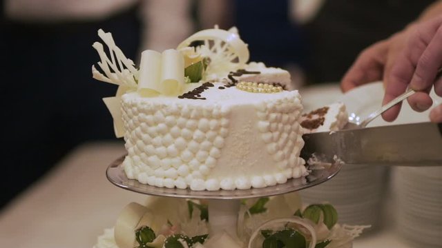 wedding cake during wedding recetion