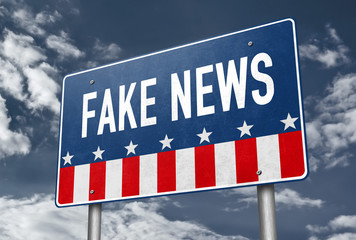 Fake News - road sign message