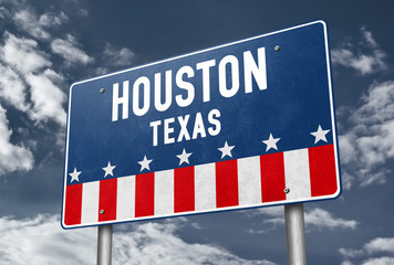 Houston Texas - road sign message