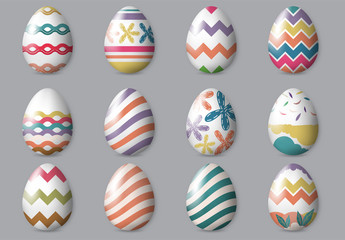 Easter Egg Element with Abstract Hand Drawn Design