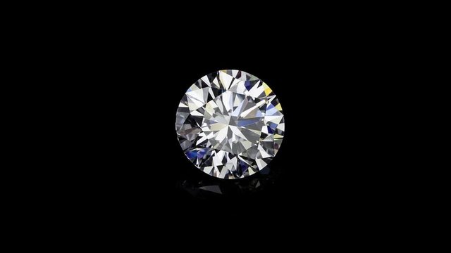 Natural big round diamond on a black background Unique extreme close up shooting. 