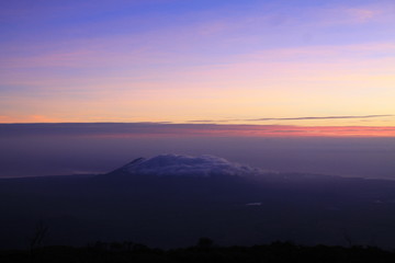 sunset in mountains