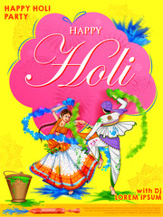 illustration of Happy Holi Background for Festival of Colors celebration greetings