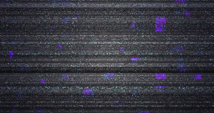 Animation noise flickers in analog video and digital TV. Glitch effect to screen with bad or damage signal. Random dot pixel pattern. Abstract interference in VHS or VCR video record