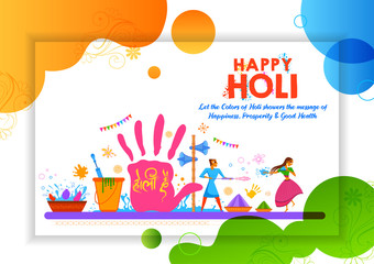 illustration of colorful Happy Holi Background for Festival of Colors celebration greetings