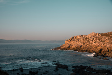 Sunset in the coastline Corrubedo