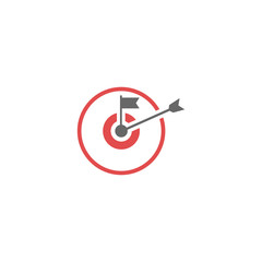 Target icon logo design for business or sport with arrow symbol. Goal Logo.