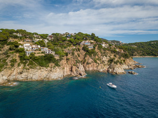 Mediterranean, luxury cliff house, aerial views, lloret de mar