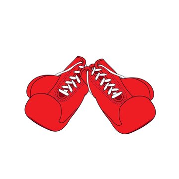 Vector image red boxing gloves