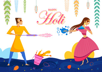 illustration of colorful Happy Holi Background for Festival of Colors celebration greetings