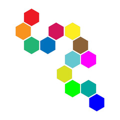 hexagonal puzzle with many colors