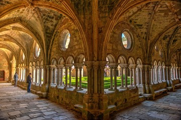 Shot of the Abbaye de Fontfroide interior in Narbonne, France