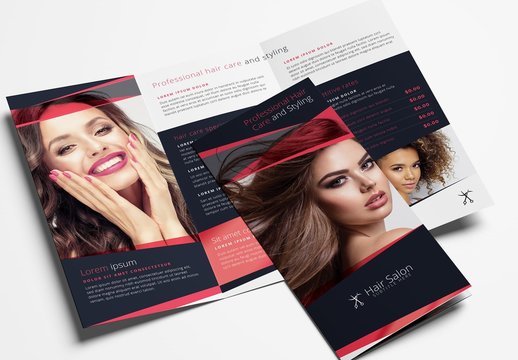 Trifold Brochure Layout For Beauty Businesses