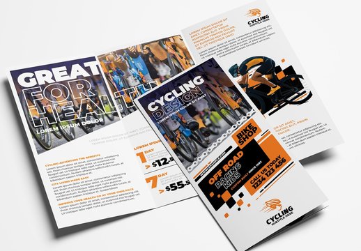 Cycling Shop Trifold Brochure Layout