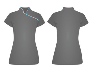 Grey waitress shirt. vector illustration