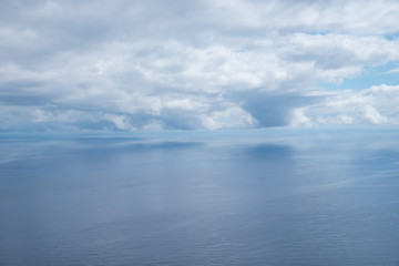 blue sky with clouds and sea