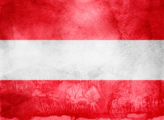 Watercolor flag on background. Austria