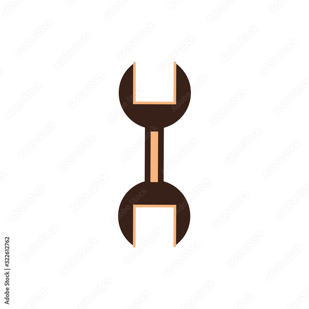 Poster wrench key tool isolated icon