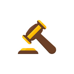 Gavel icon in a flat design. Vector illustration