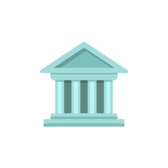 Bank or court icon in a flat design. Vector illustration