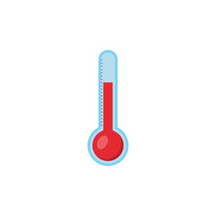 Thermometer icon in a flat design. Vector illustration