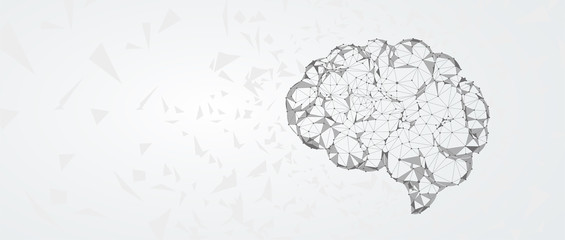 Abstract human brain. Artificial intelligence technology. Science background