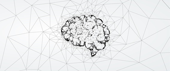 Abstract human brain. Artificial intelligence technology. Science background
