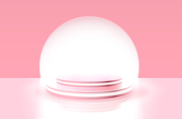 Podium winners for business concepts, scene red background.