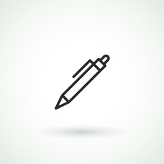 Pen icon, write icon Flat design. Illustration Isolated On white background