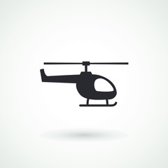 Helicopter icon, isolated. Flat design.