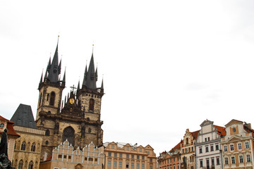 Fototapeta premium Prague. 10.05.2019: Staircase to the treasury, Saint Vitus's Cathedral, Prague castle, Prague, Czech Republic. Gothic ornamental detail of roof St. Vitus Cathedral.